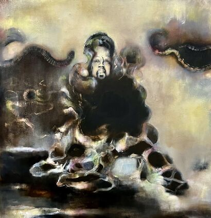 The Hunchback Goddess Drenched in Tannin - a Paint Artowrk by Mary Vaste Gillis